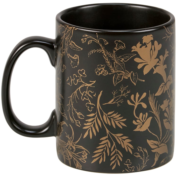 Primitives By Kathy Gold Floral Mug