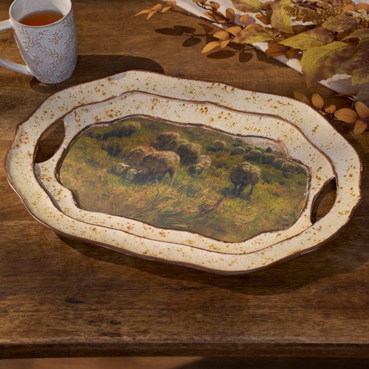 Primitives By Kathy Grazing Sheep Tray