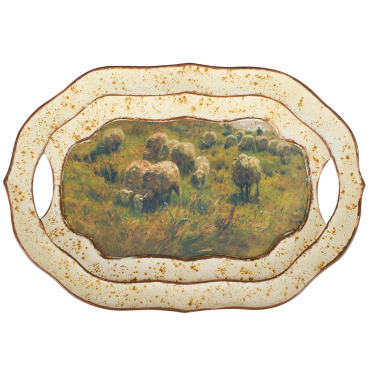 Primitives By Kathy Grazing Sheep Tray