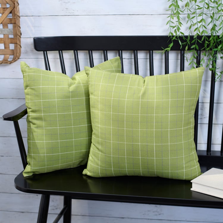 Primitives By Kathy Green Plaid Pillow