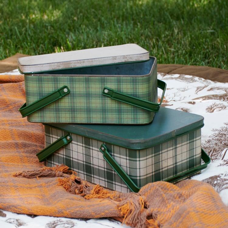 Primitives By Kathy Green Tartan Bin Set