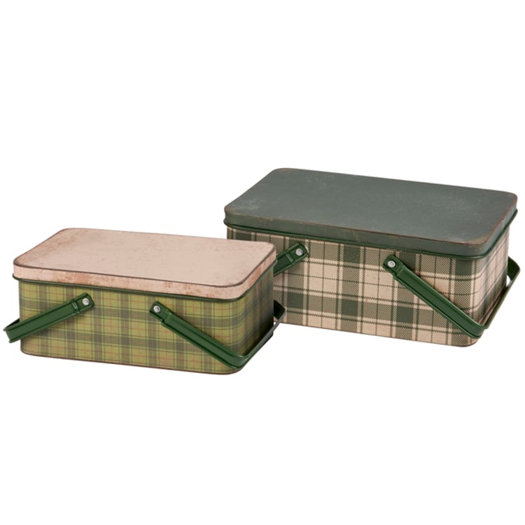 Primitives By Kathy Green Tartan Bin Set