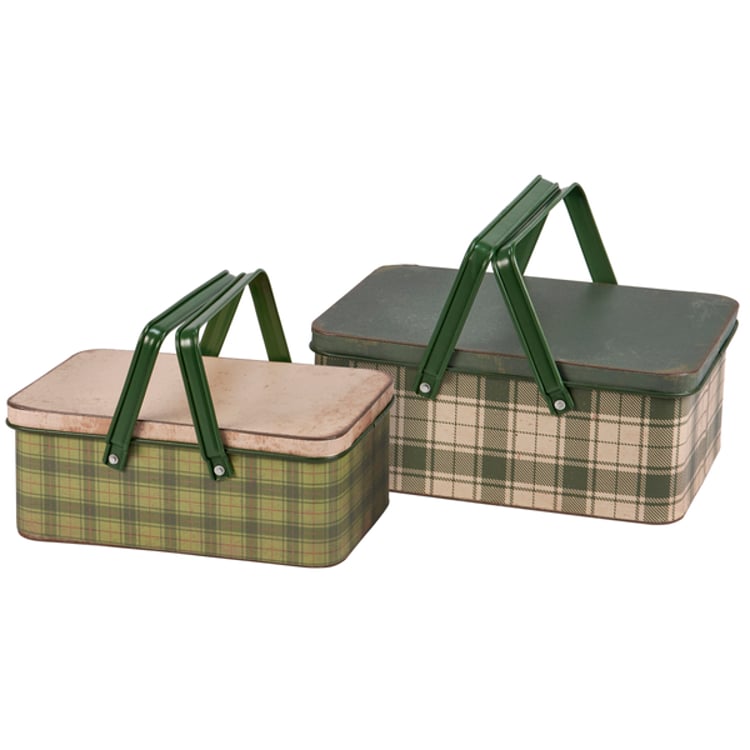 Primitives By Kathy Green Tartan Bin Set