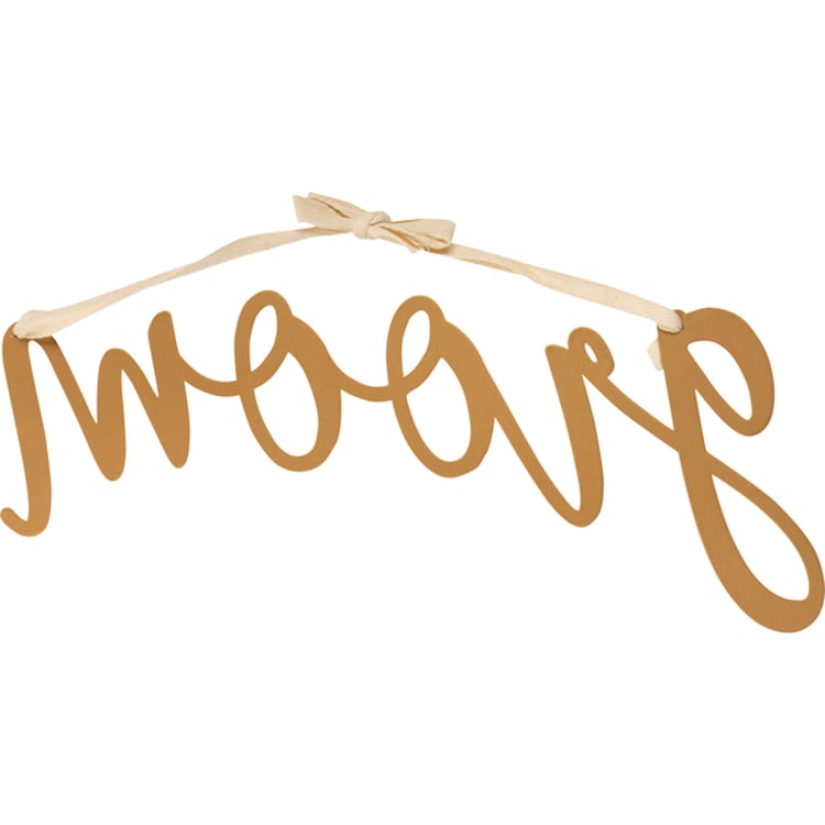 Primitives By Kathy Groom Sign Hanging Decor