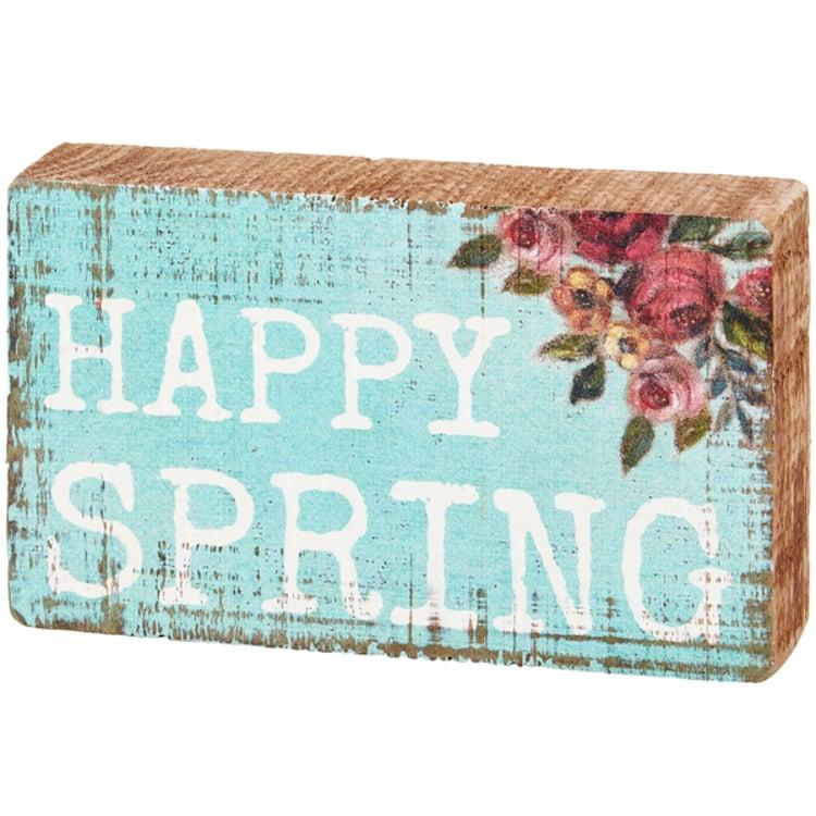 primitives by kathy Happy Spring Block Sign