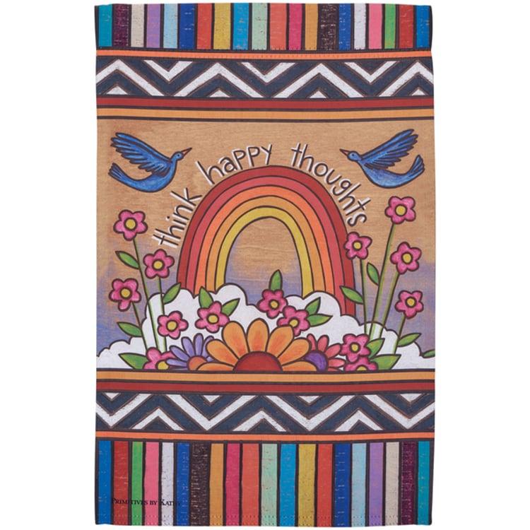 Primitives By Kathy Happy Thoughts Garden Flag