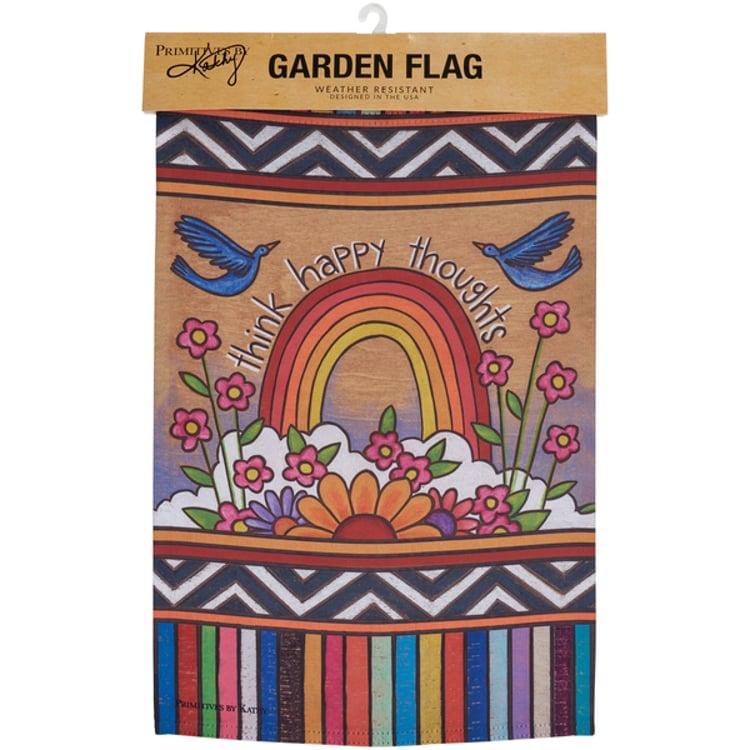Primitives By Kathy Happy Thoughts Garden Flag