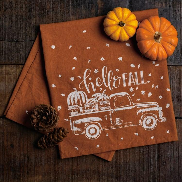Primitives By Kathy Hello Fall Chalk Kitchen Towel