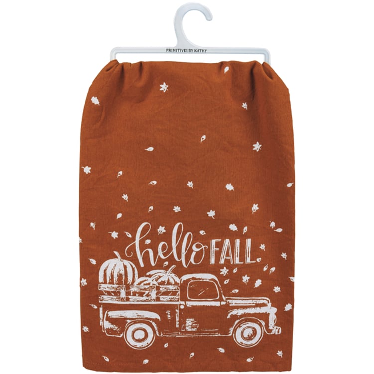 Primitives By Kathy Hello Fall Chalk Kitchen Towel