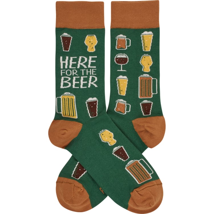 Primitives By Kathy Here For The Beer Socks
