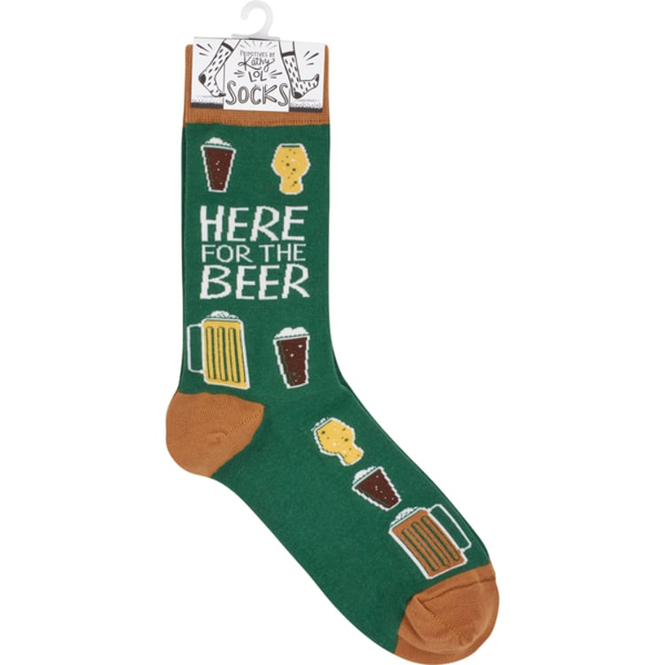 Primitives By Kathy Here For The Beer Socks