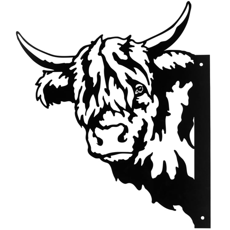 primitives by kathy Highland Cow Metal Outdoor Art