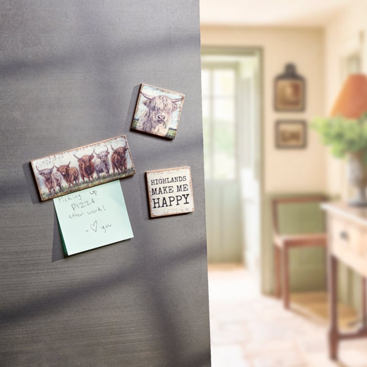 Primitives By Kathy Highland Cows Magnet Set