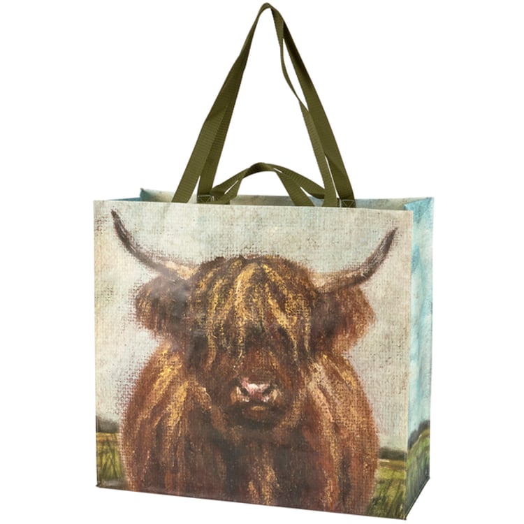 Primitives By Kathy Highland Cows Shopping Tote