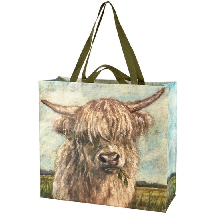 Primitives By Kathy Highland Cows Shopping Tote