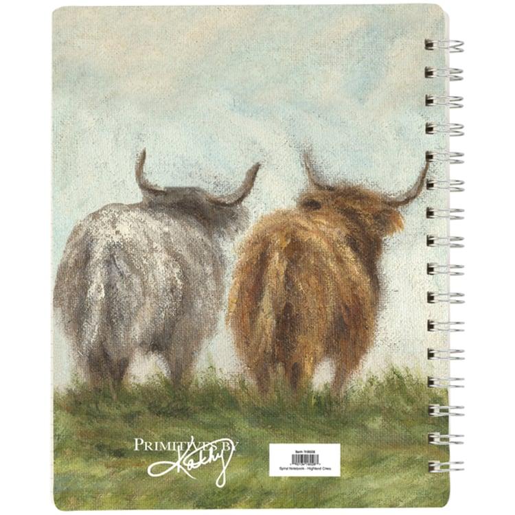Primitives By Kathy Highland Cows Spiral Notebook