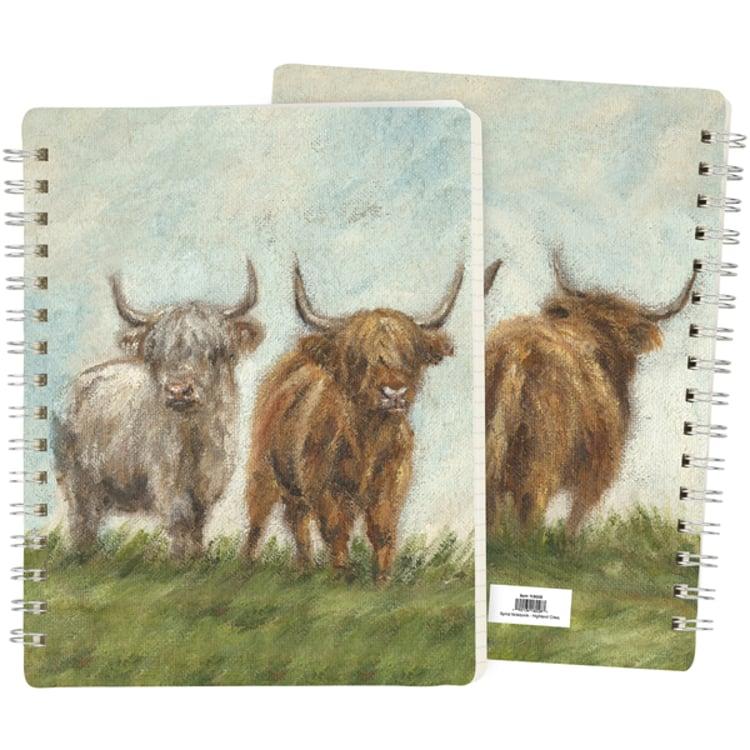primitives by kathy Highland Cows Spiral Notebook