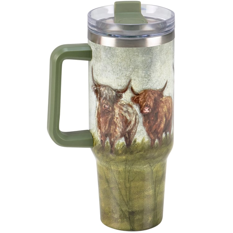 Primitives By Kathy Highland Cows Travel Mug
