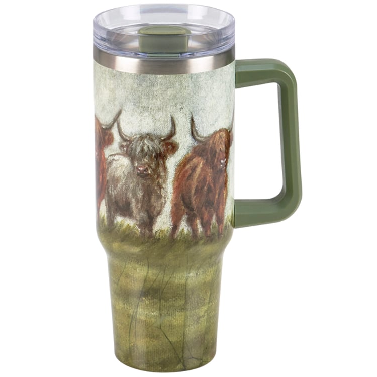 Primitives By Kathy Highland Cows Travel Mug