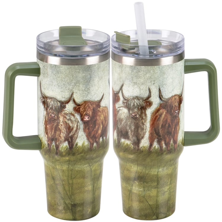 primitives by kathy Highland Cows Travel Mug