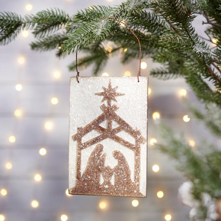 Primitives By Kathy Holy Night Nativity Ornament