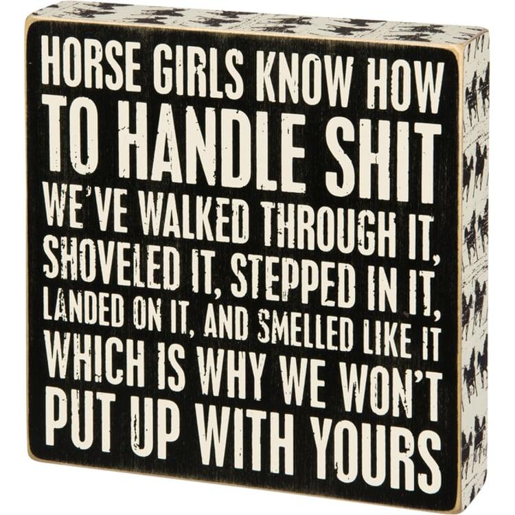 primitives by kathy Horse Girls Box Sign
