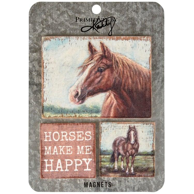 primitives by kathy Horse Magnet Set