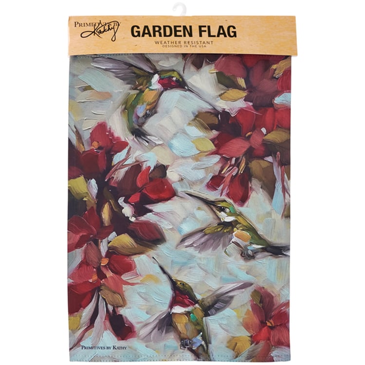 Primitives By Kathy Hummingbird Garden Flag