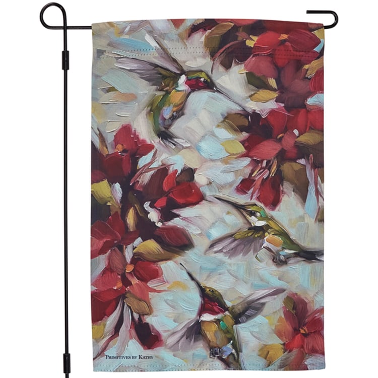 primitives by kathy Hummingbird Garden Flag