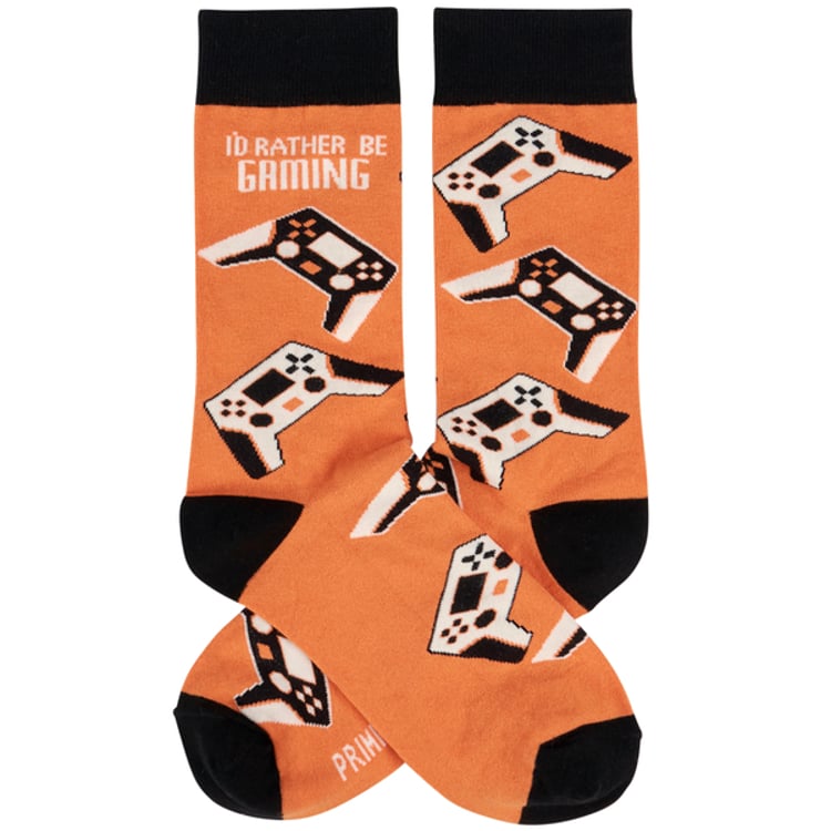 Primitives By Kathy I'd Rather Be Gaming Socks
