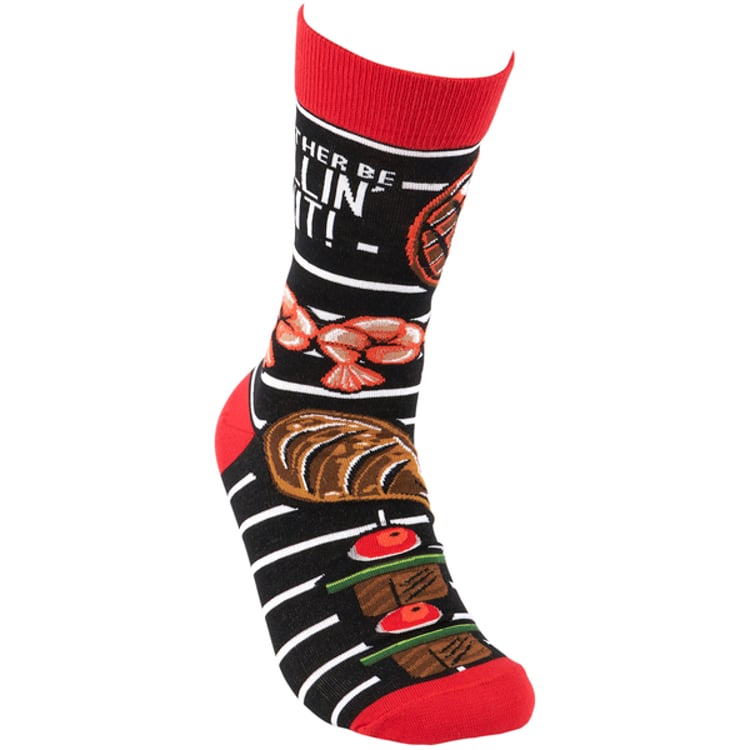 Primitives By Kathy I'd Rather Be Grillin' Socks