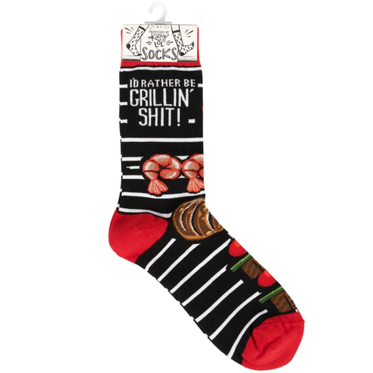 Primitives By Kathy I'd Rather Be Grillin' Socks