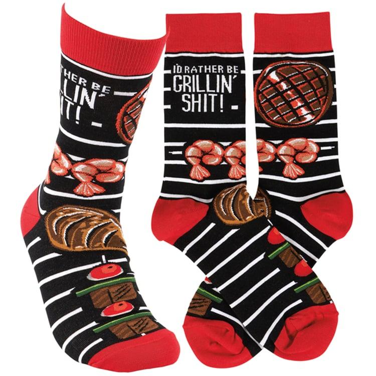 primitives by kathy I'd Rather Be Grillin' Socks