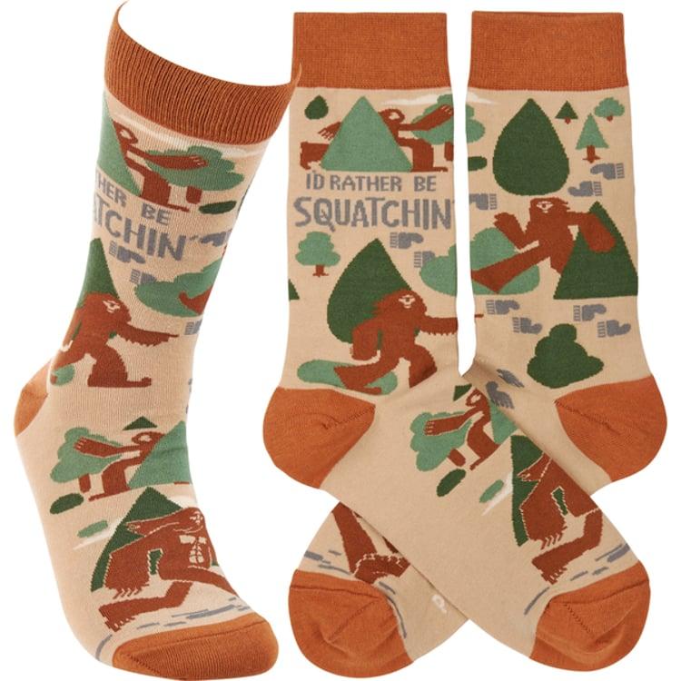 primitives by kathy I'd Rather Be Squatchin' Socks
