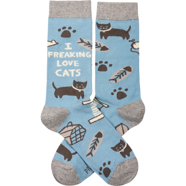 Primitives By Kathy I Freaking Love Cats Socks
