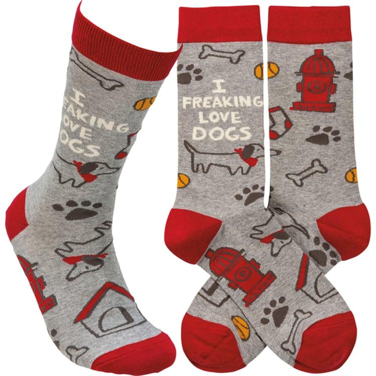 primitives by kathy I Freaking Love Dogs Socks