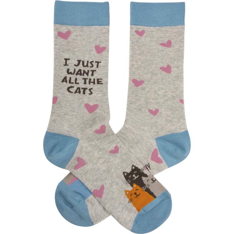 Primitives By Kathy I Just Want All The Cats Socks
