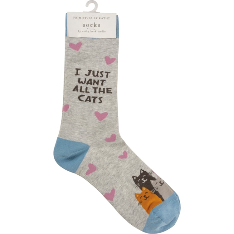 Primitives By Kathy I Just Want All The Cats Socks