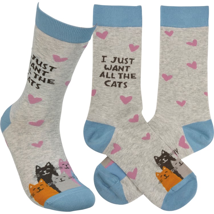primitives by kathy I Just Want All The Cats Socks
