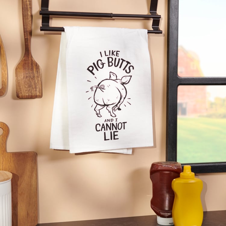 Primitives By Kathy I Like Pig Butts Kitchen Towel