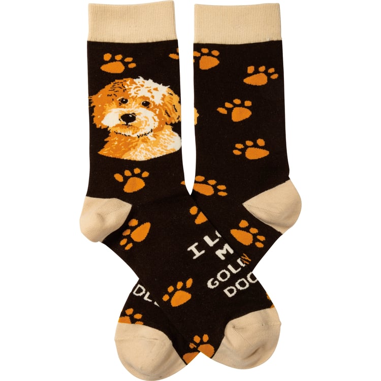 Primitives By Kathy I Love My Goldendoodle Socks