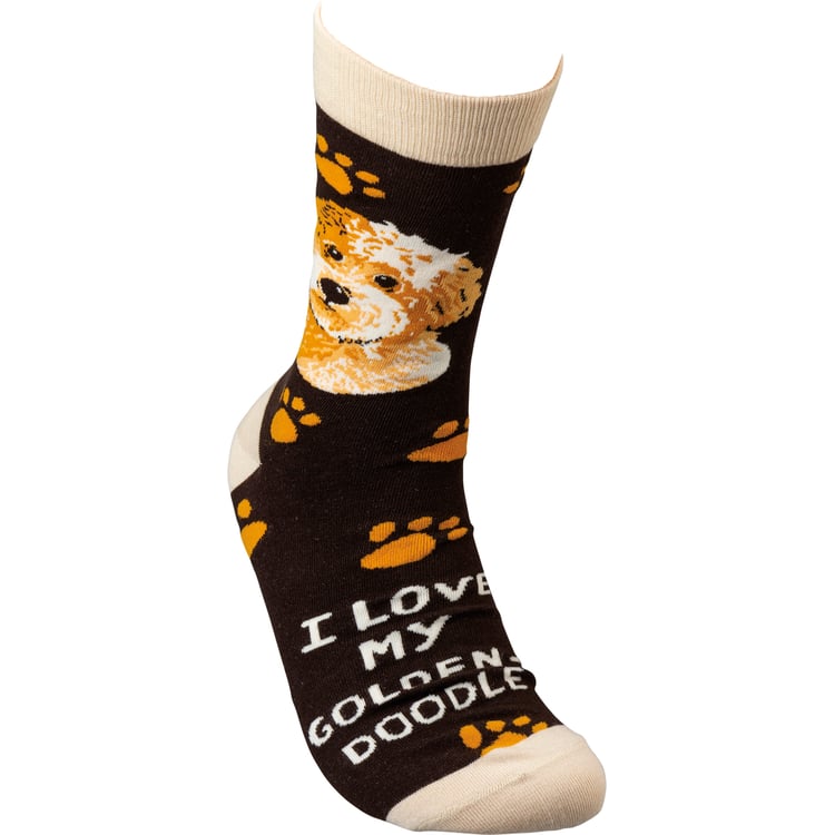 Primitives By Kathy I Love My Goldendoodle Socks