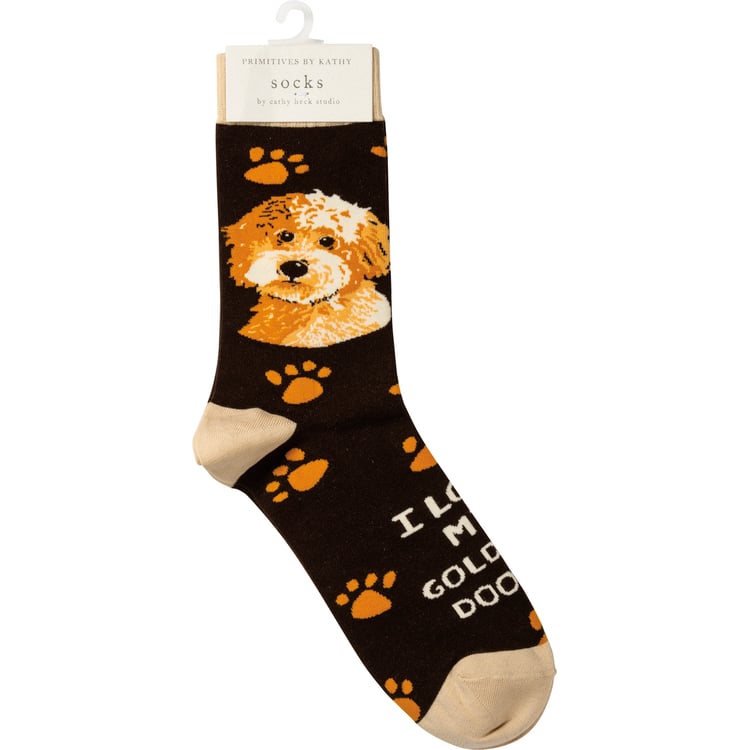 Primitives By Kathy I Love My Goldendoodle Socks