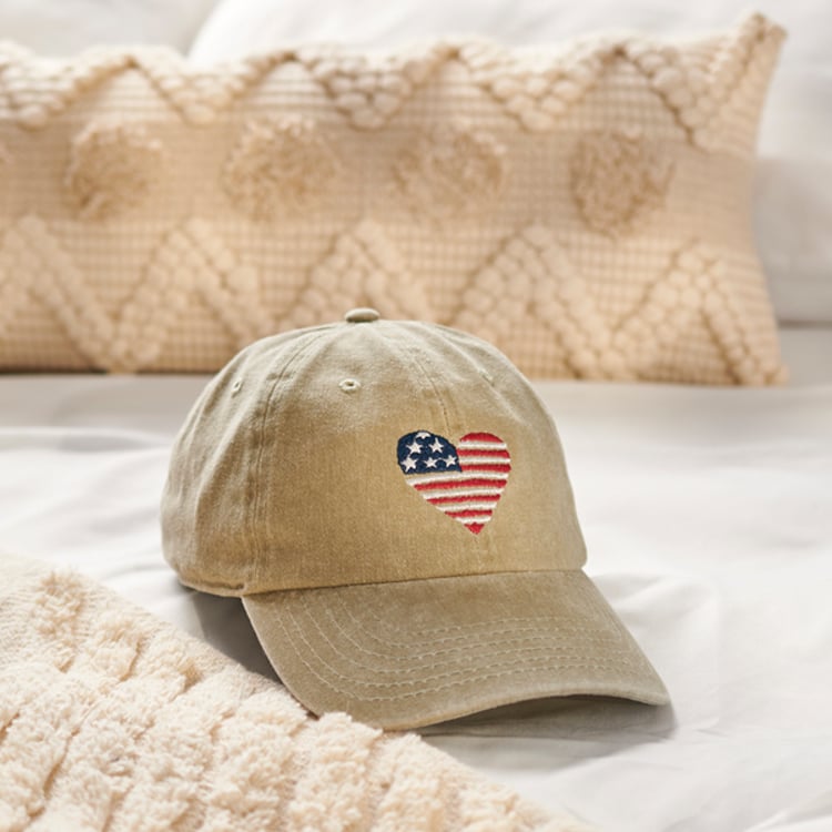 Primitives By Kathy I Love USA Baseball Cap