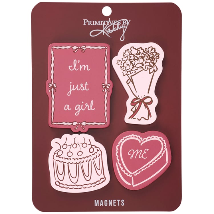 primitives by kathy I'm Just A Girl Magnet Set