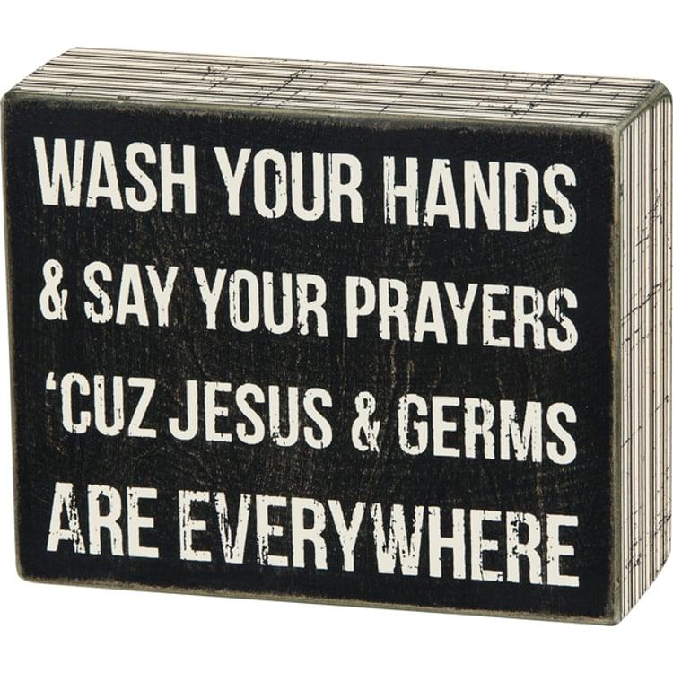 primitives by kathy Jesus & Germs Box Sign