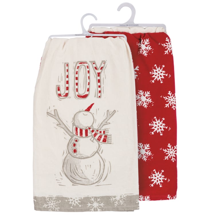primitives by kathy Joy Snowman Kitchen Towel Set
