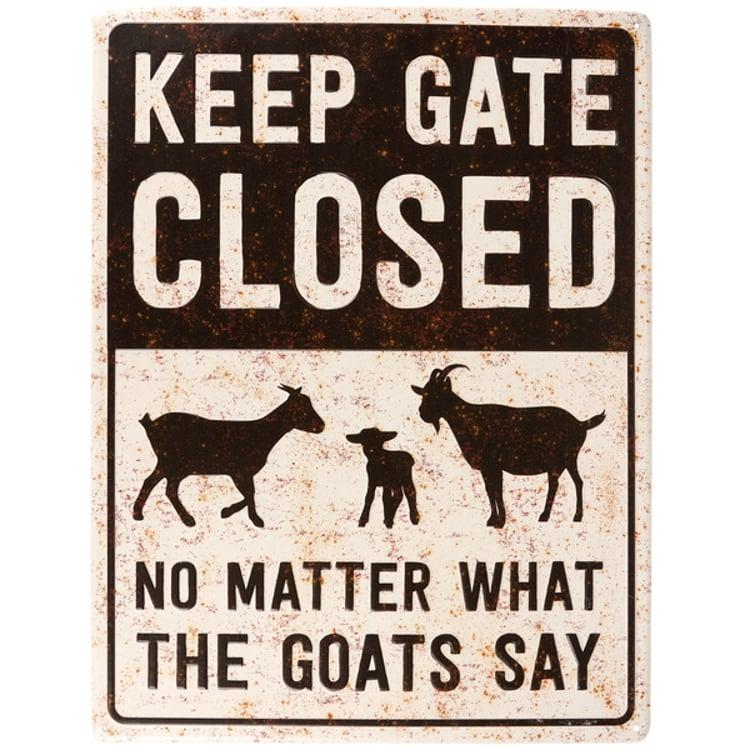primitives by kathy Keep Gate Closed Wall Decor