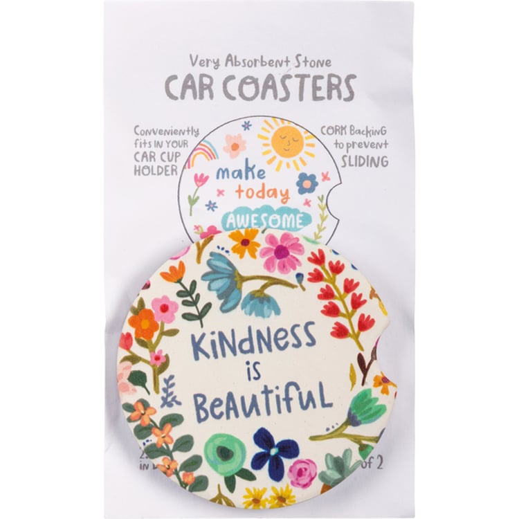 primitives by kathy Kindness Car Coasters