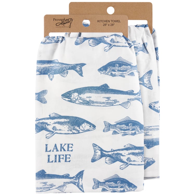 primitives by kathy Lake Life Kitchen Towel